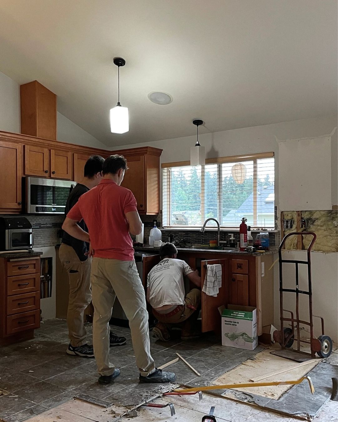 Handyman doing work in progress inspection on site